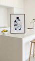 Abstract Blue Vase Minimalist Art Print Mockup