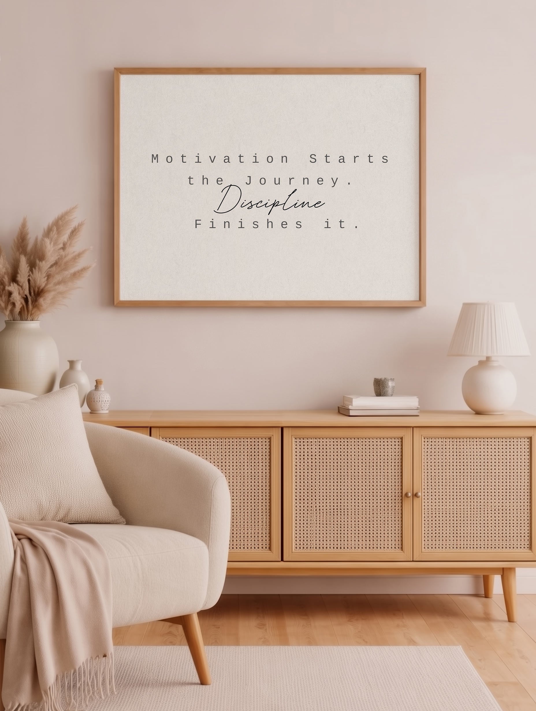Discipline Finishes Motivational Poster Mockup