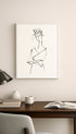 Woman Drawing Line Art Print Mockup