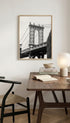 Manhattan Bridge Black and White Poster Mockup
