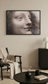 The Head of the Virgin in Three-Quarter View Facing Right Leonardo Da Vinci Art Print Mockup