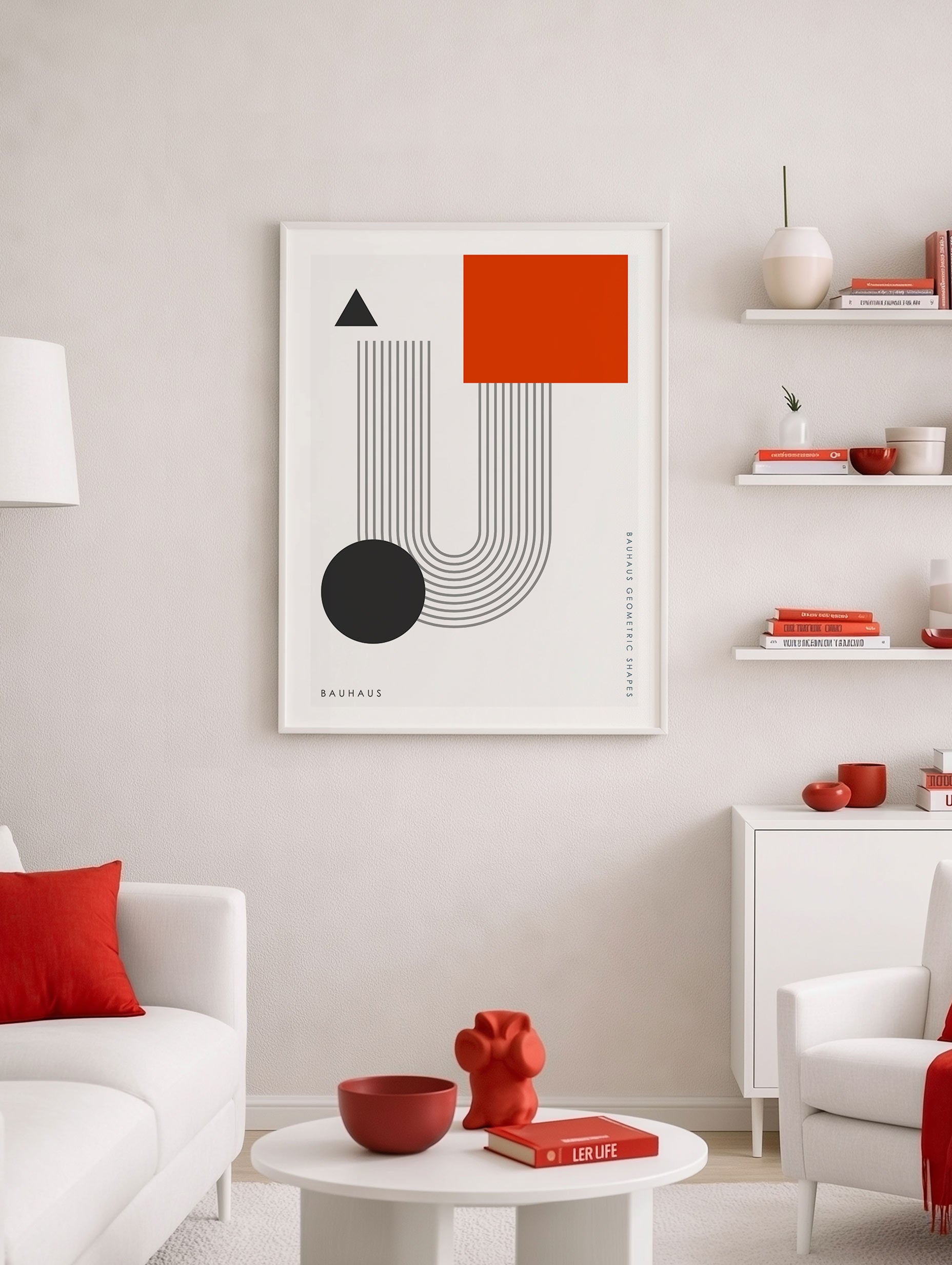 Bauhaus Geometric Shapes Poster Mockup