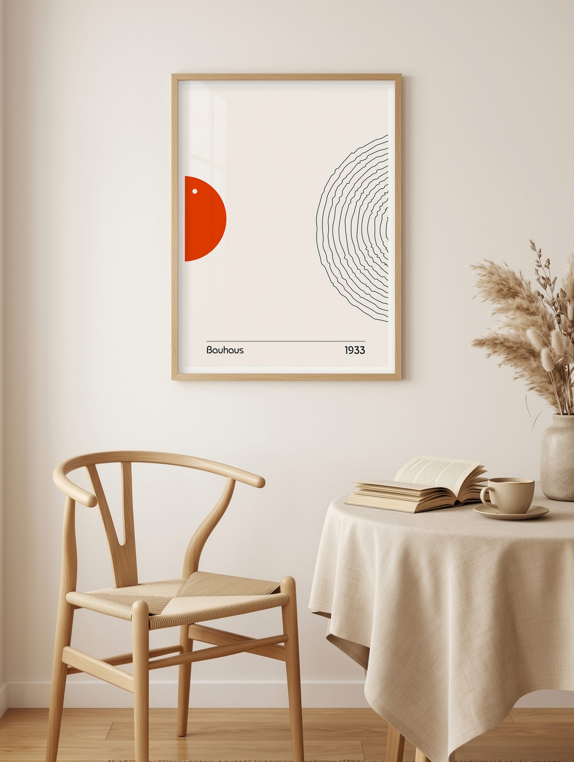 Bauhaus Red Balance Poster Mockup