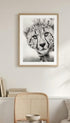Cheetah Black and White Animal Poster Mockup