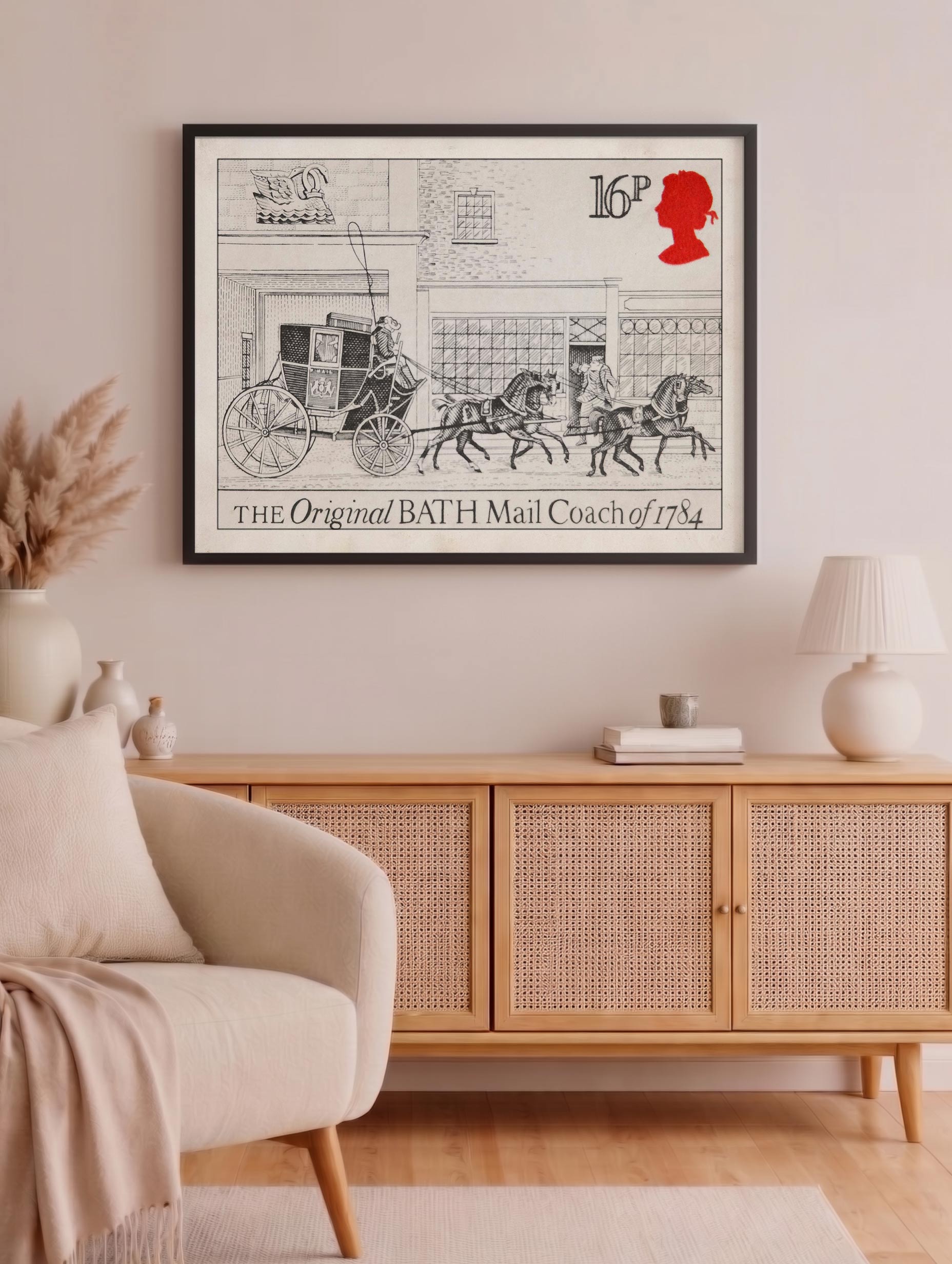 The Bath Mail Coach Vintage Art Print Mockup