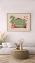 Vintage Rosewood Sofa Poster Mockup