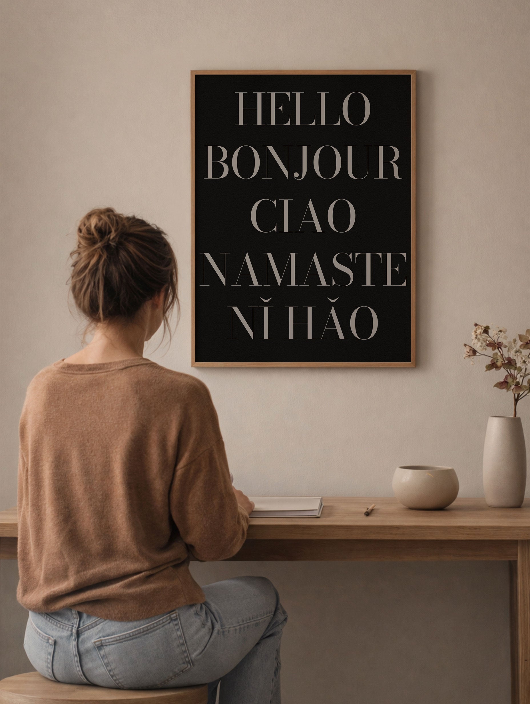 Universal Greeting Minimal Typography Poster Mockup