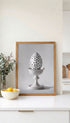 Black and White Polka-Dotted Egg Kitchen Artwork Mockup