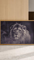 Grayscale Photography of Lion Animal Poster Mockup