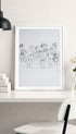 White Birds in the Snow Animal Art Print No 2 Mockup