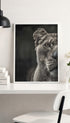 Lioness Black and White Portrait Poster Mockup