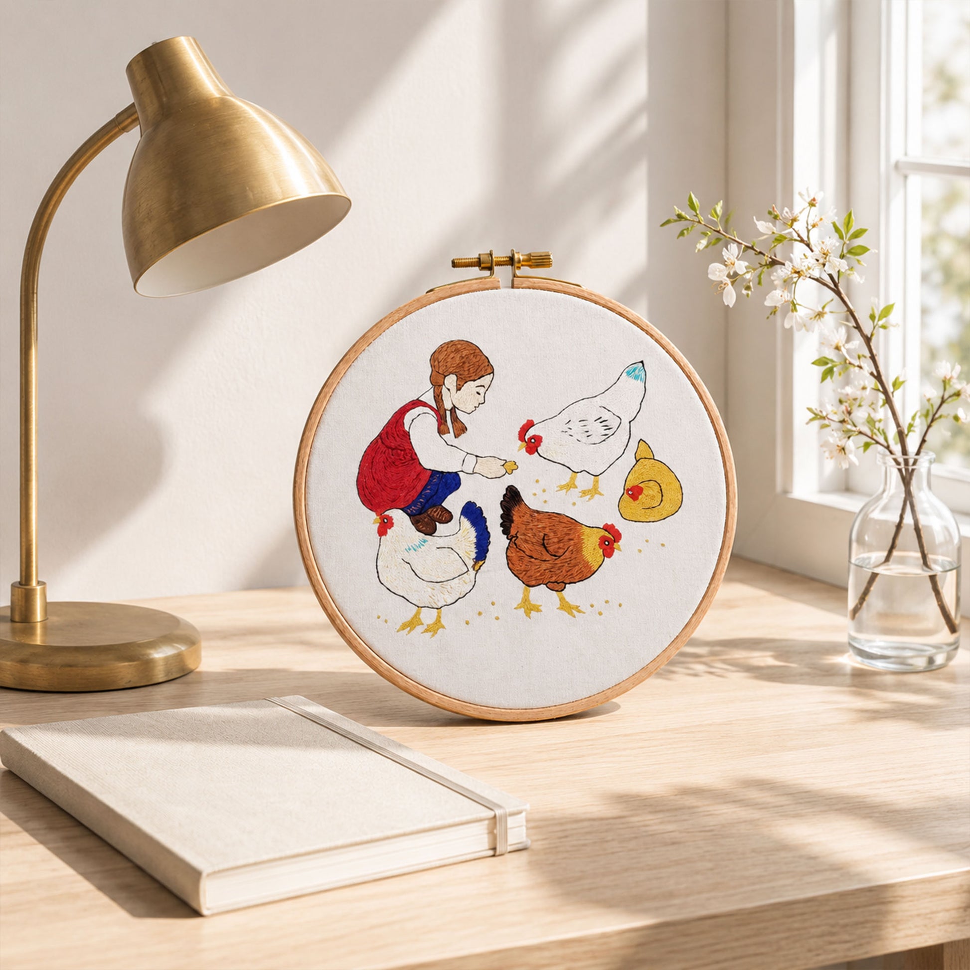 Broderidesign: Mata höns
