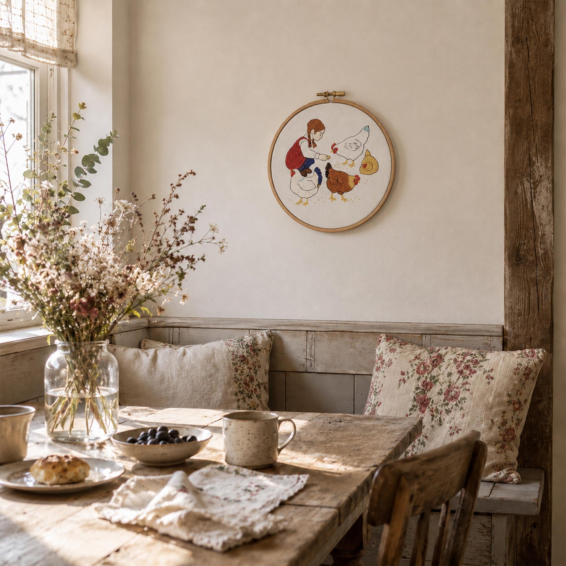 Broderidesign: Mata höns