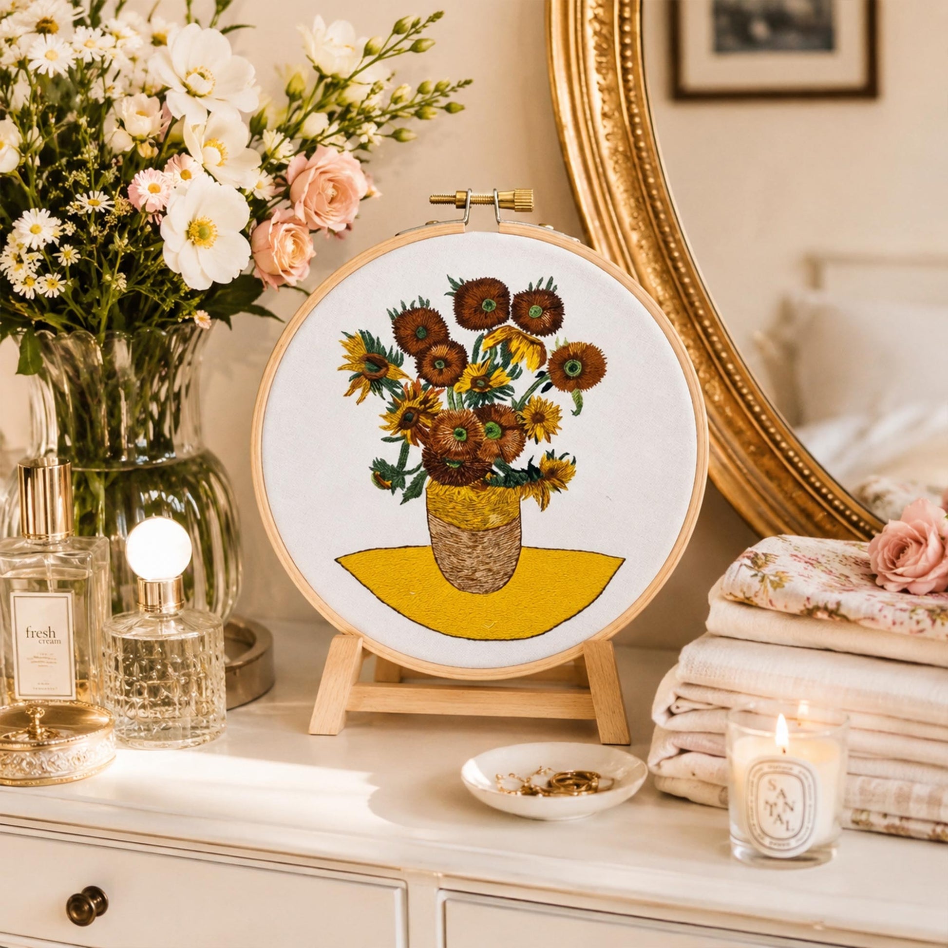Blommigt broderi för kvinnor