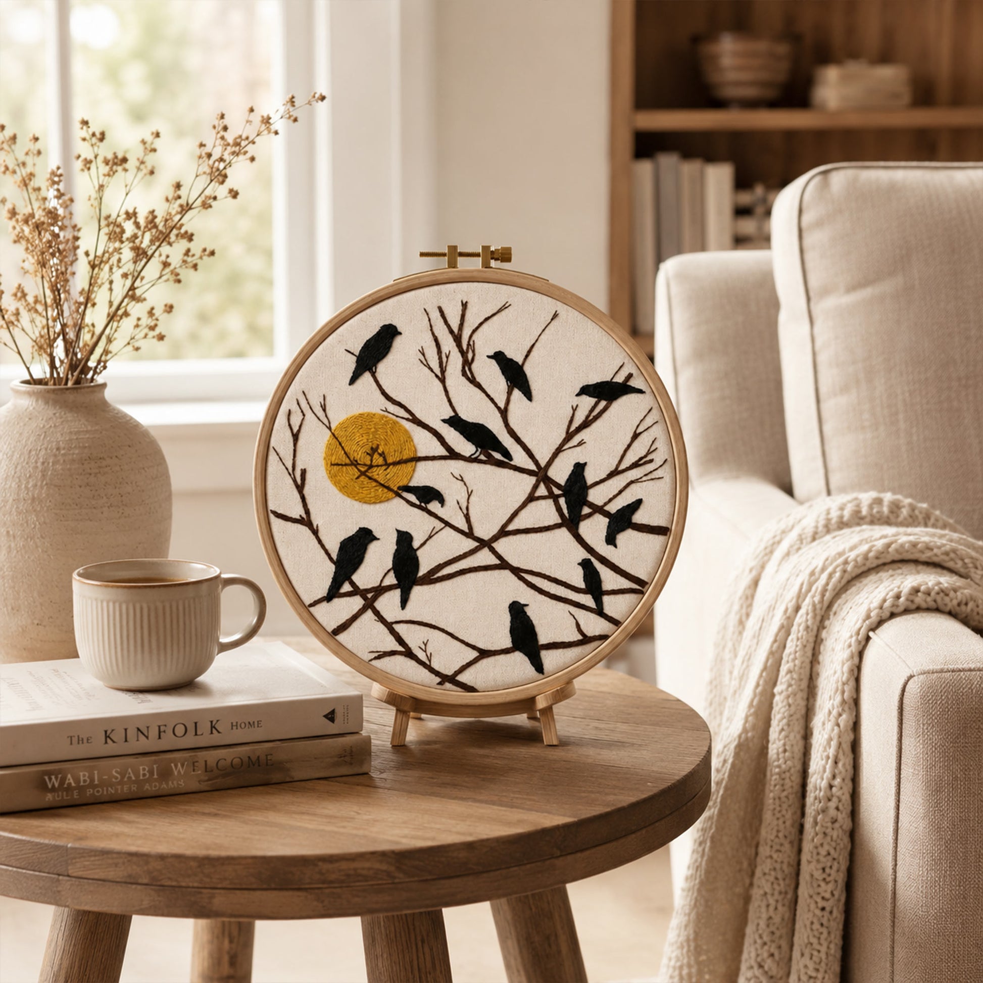 Höstfåglar Broderidesign