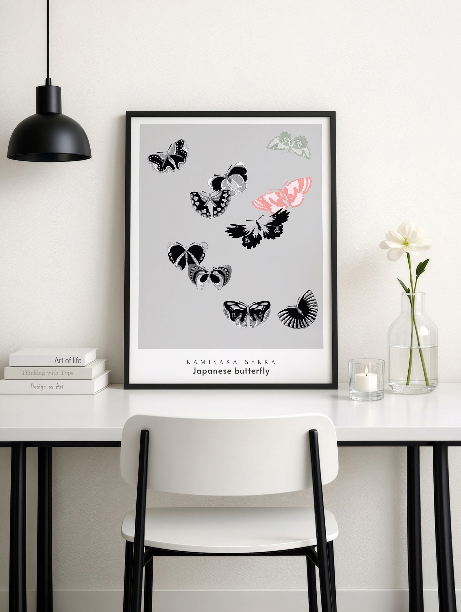 Japanese Butterfly Kamisaka Sekka Art Print Mockup