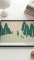 Deer from Momoyogusa Kamisaka Sekka Art Print Mockup