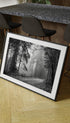 Pathway in a Foggy Woods Poster