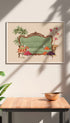 Vintage Rosewood Sofa Poster Mockup