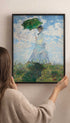 Woman with a parasol - Madame Monet and her son Claude Monet Art Print Mockup