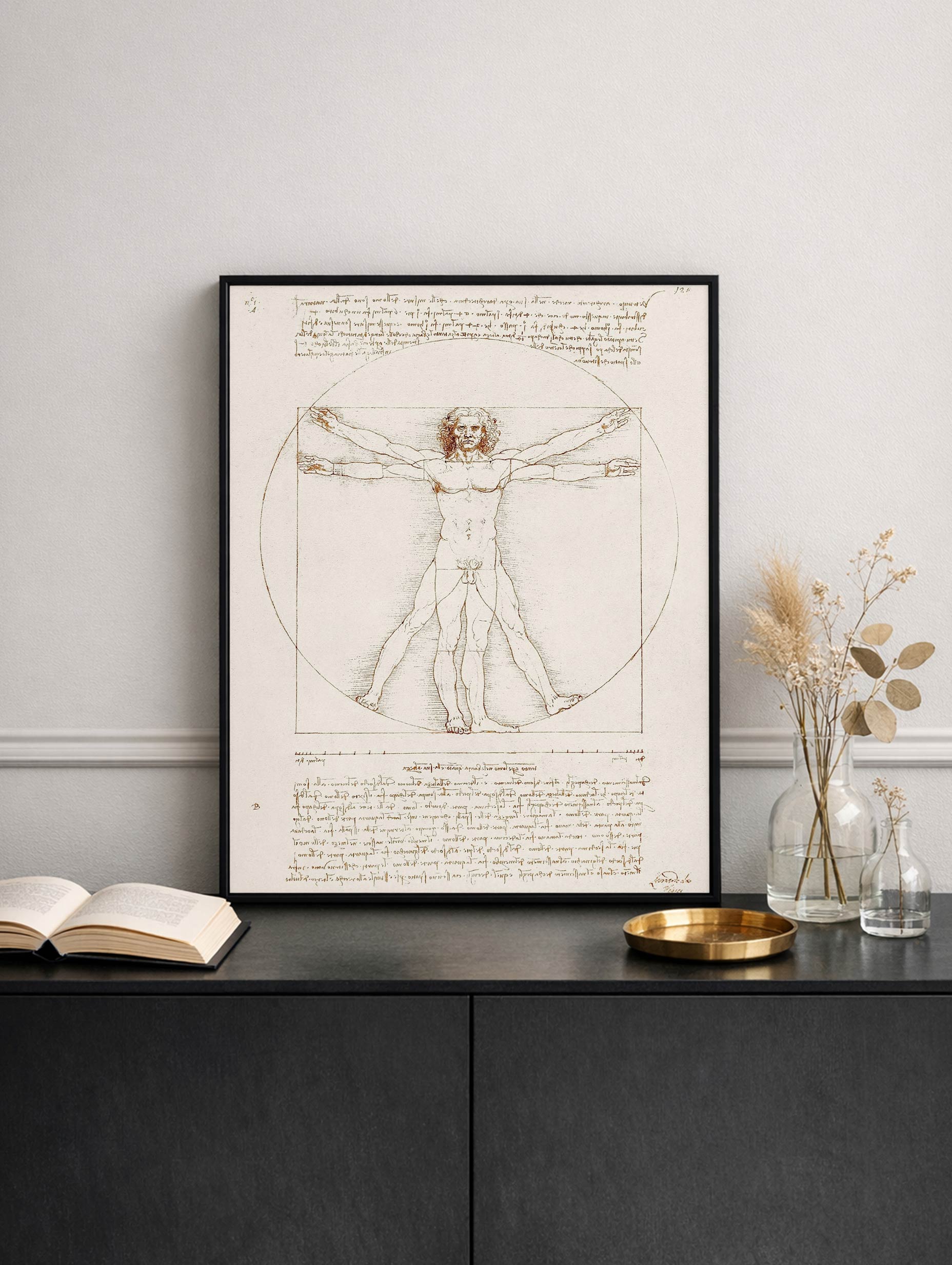 Vitruvian Man Leonardo Da Vinci Art Print Mockup
