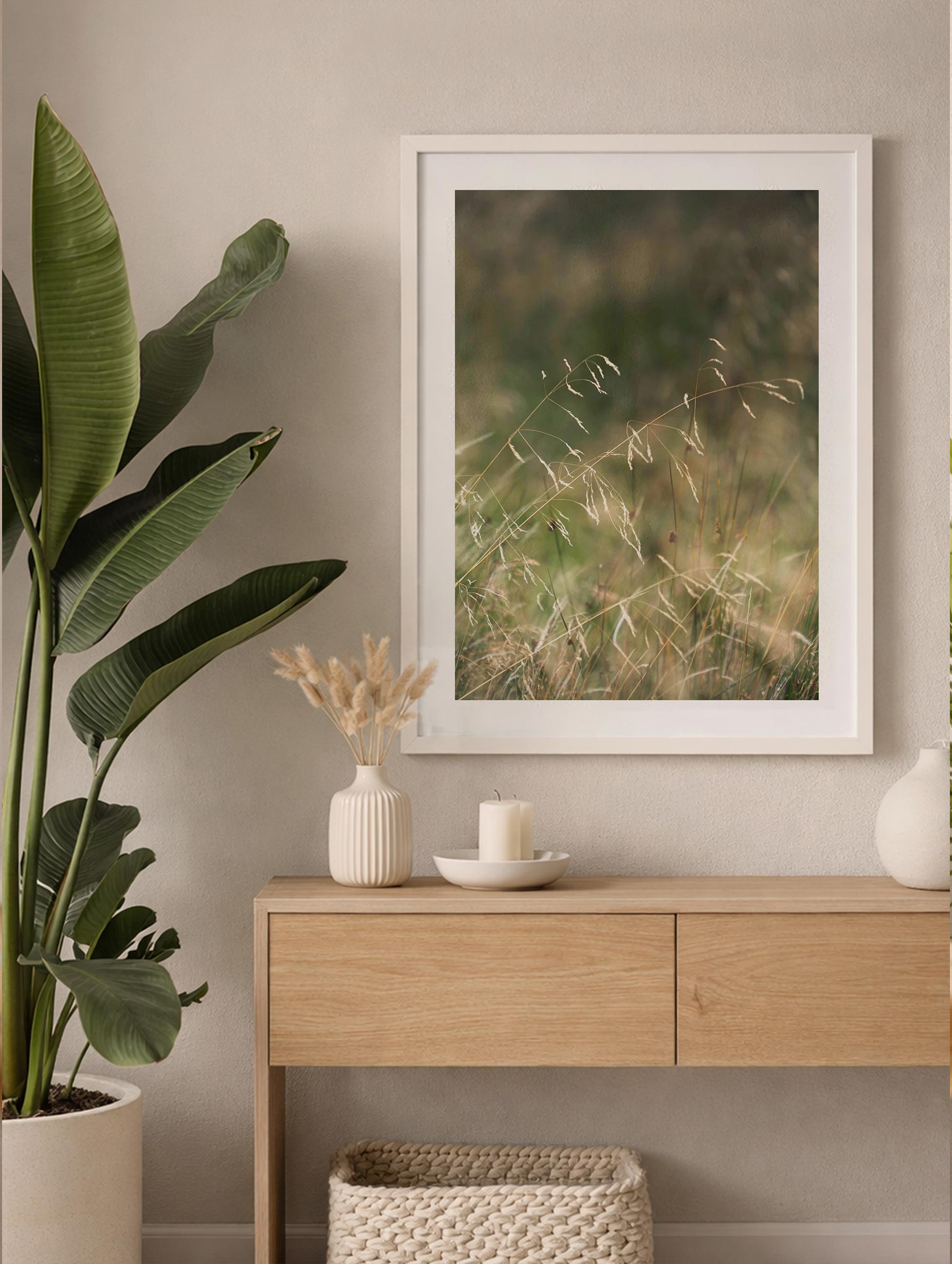Wavy Hair Grass Poster Mockup