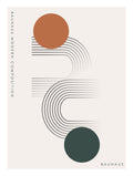 Bauhaus-poster med kurvkomposition