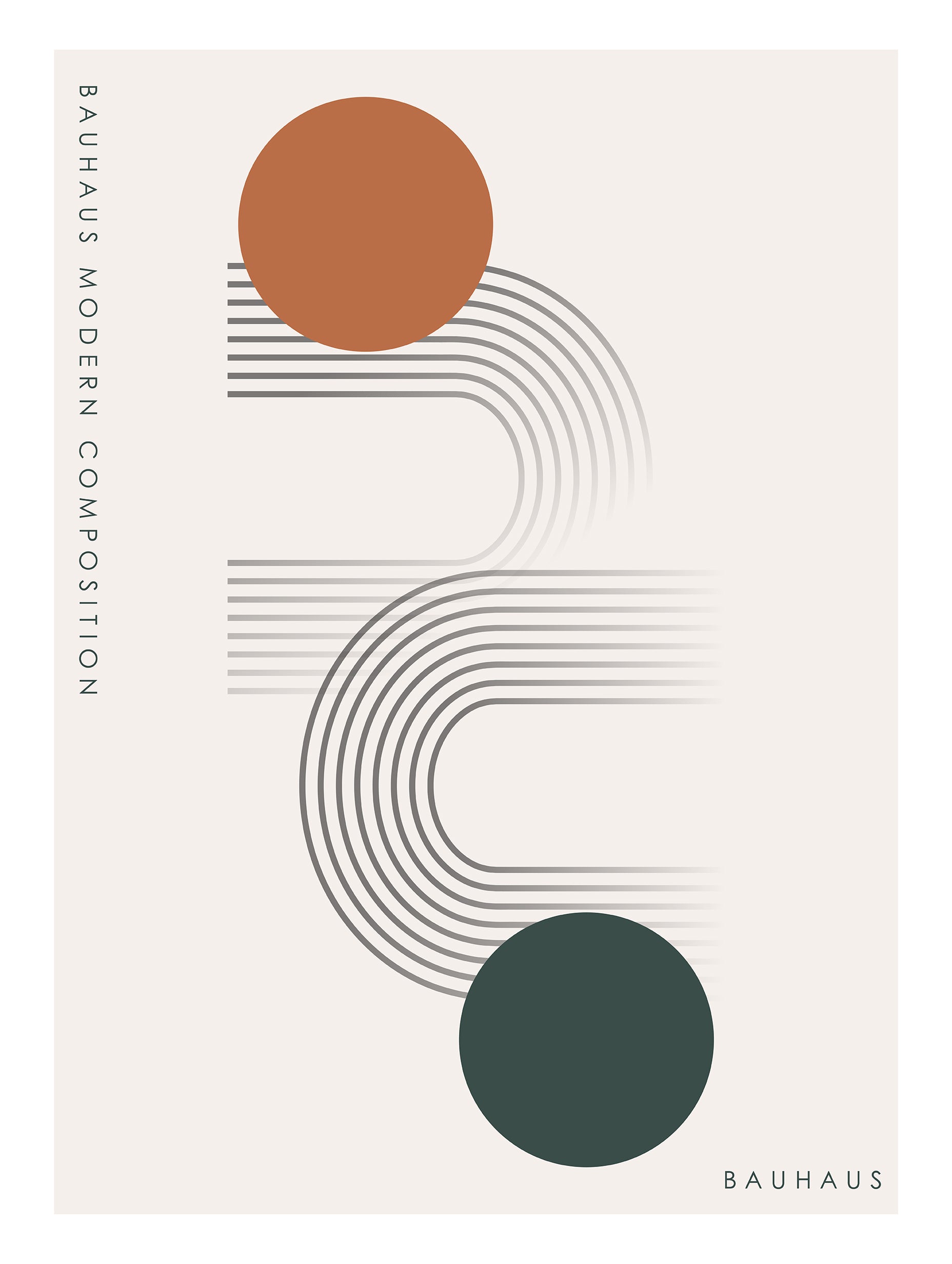 Bauhaus-poster med kurvkomposition