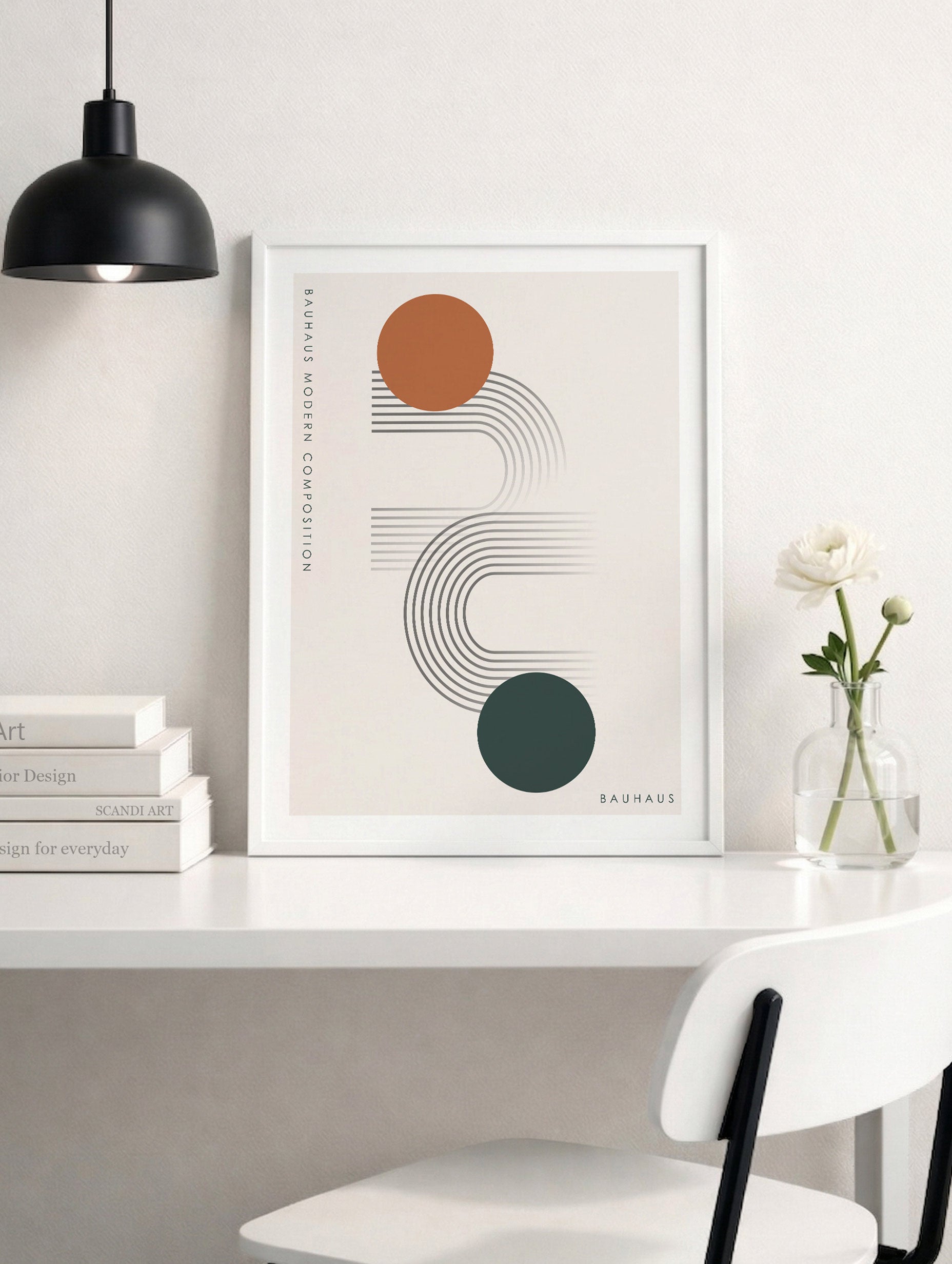 Curve Forms Bauhaus Poster Mockup