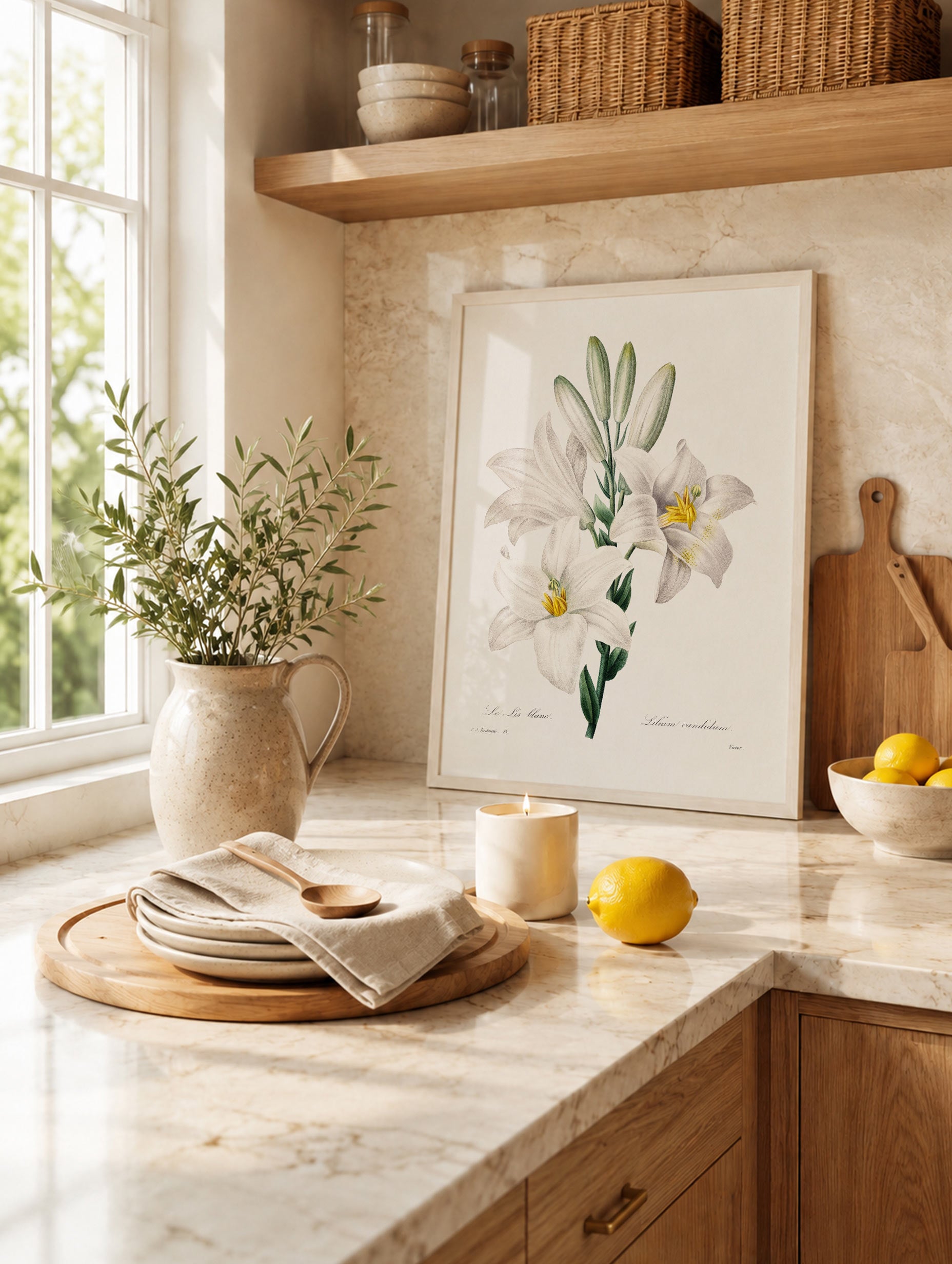 Madonna Lily - Joseph Redoute Mockup