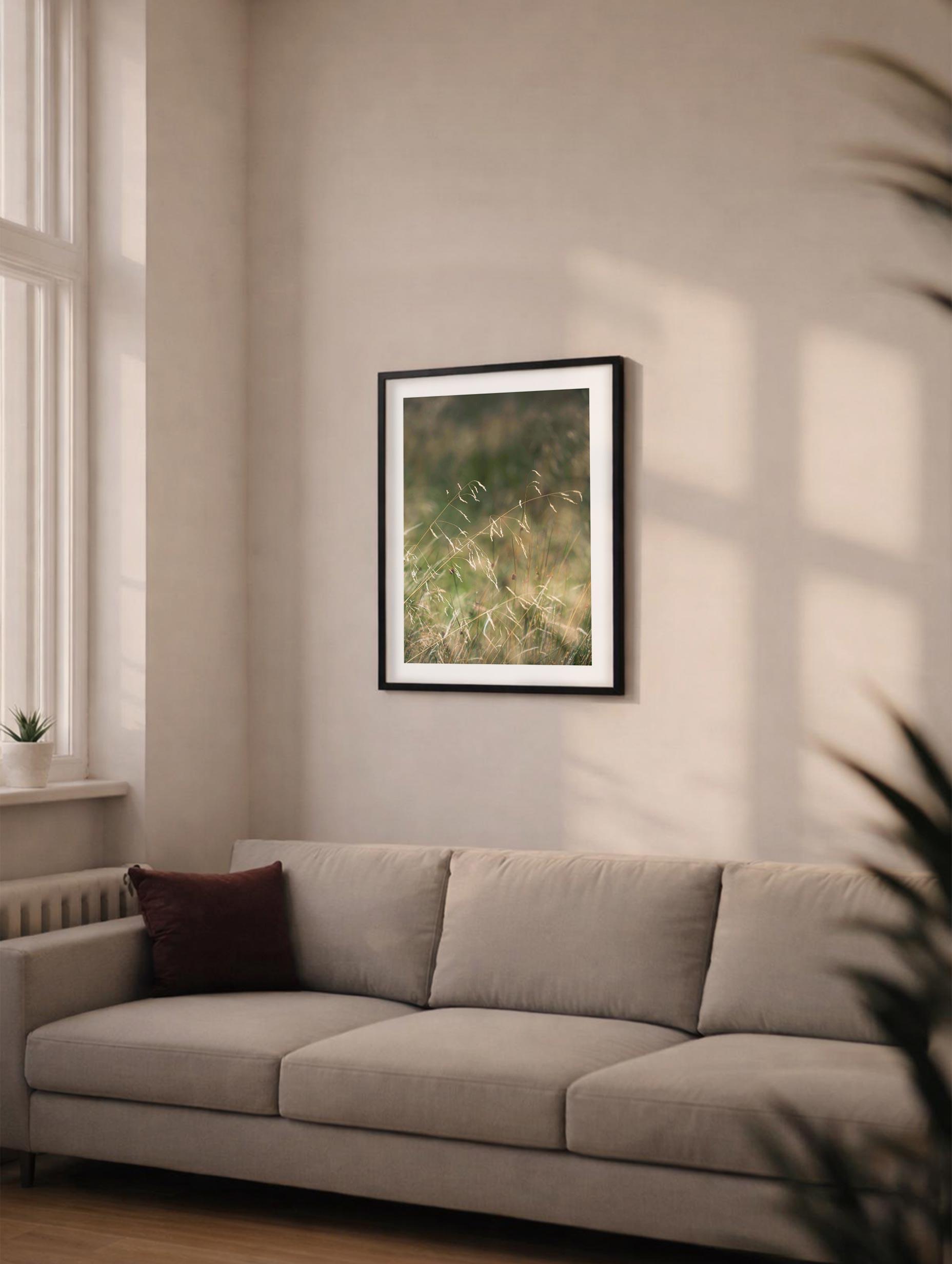 Wavy Hair Grass Poster Mockup