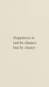 Happiness by Choice