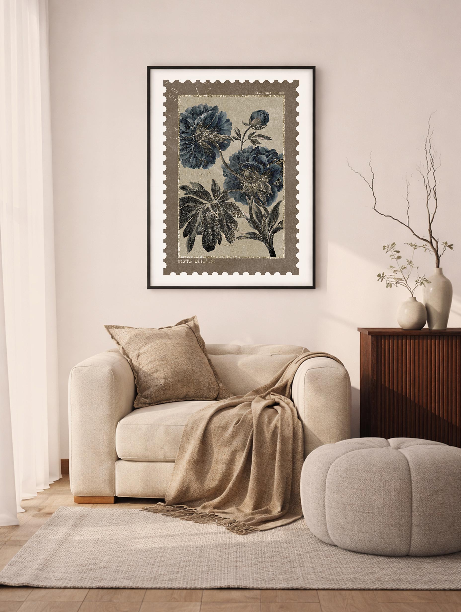 Ephemera Flower - Postage Stamp Poster Mockup