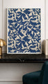 Pigeons in Blue & White Poster Mockup