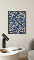 Pigeons in Blue & White Poster Mockup