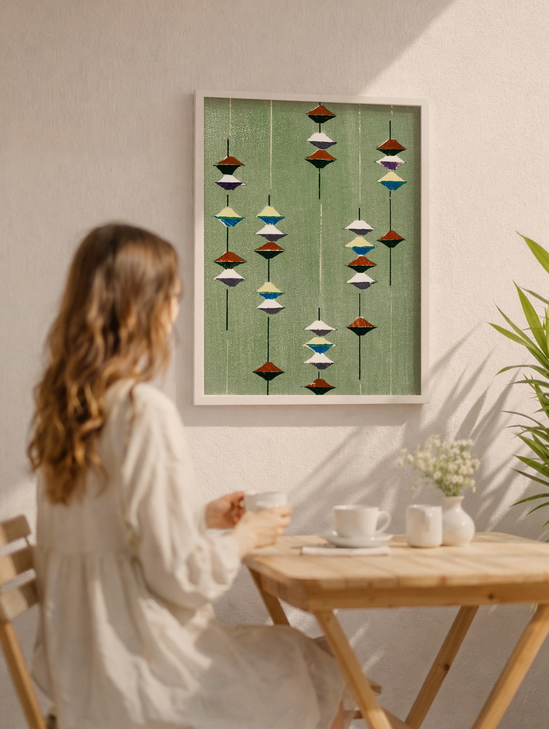 Japanese Textile Pattern – Shima Shima Poster Mockup