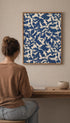 Pigeons in Blue & White Poster Mockup