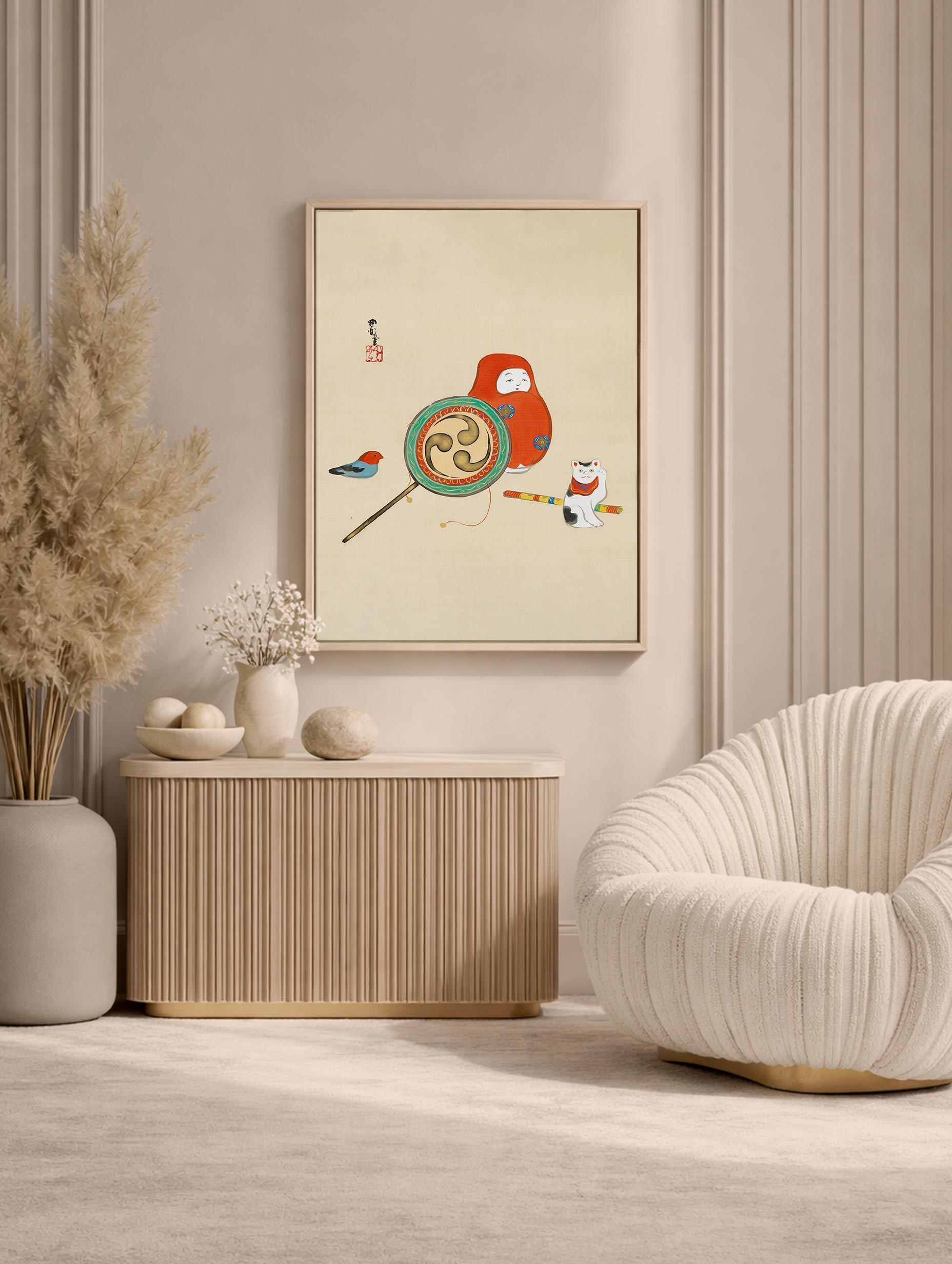 Toys (Omocha) - Kamisaka Sekka Art Print Mockup