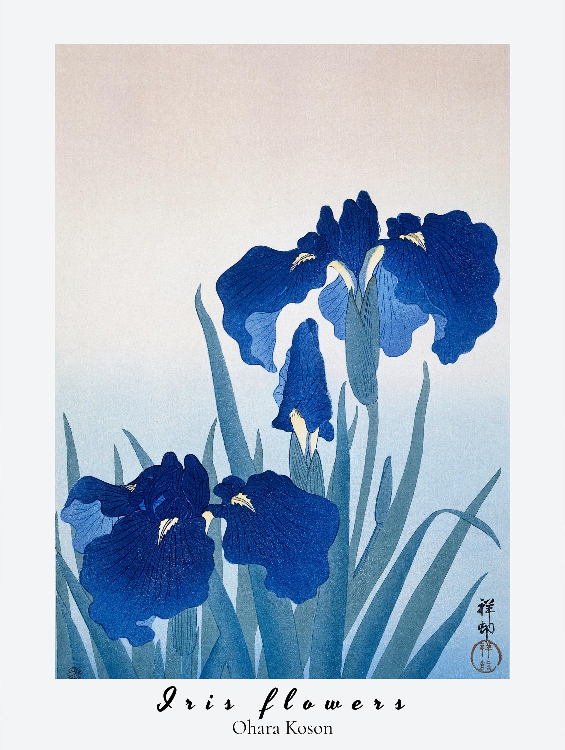 Blue Irises – Ohara Koson Art Print