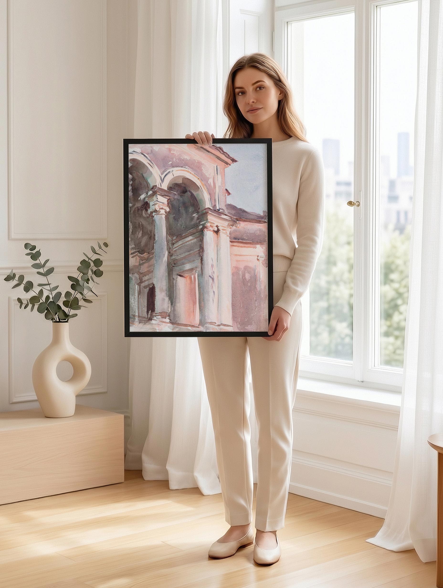 Loggia, Villa Giulia, Rome – John Singer Sargent Art Print Mockup