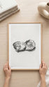 Two opened oysters No 2 - Jean Bernard Art Print Mockup
