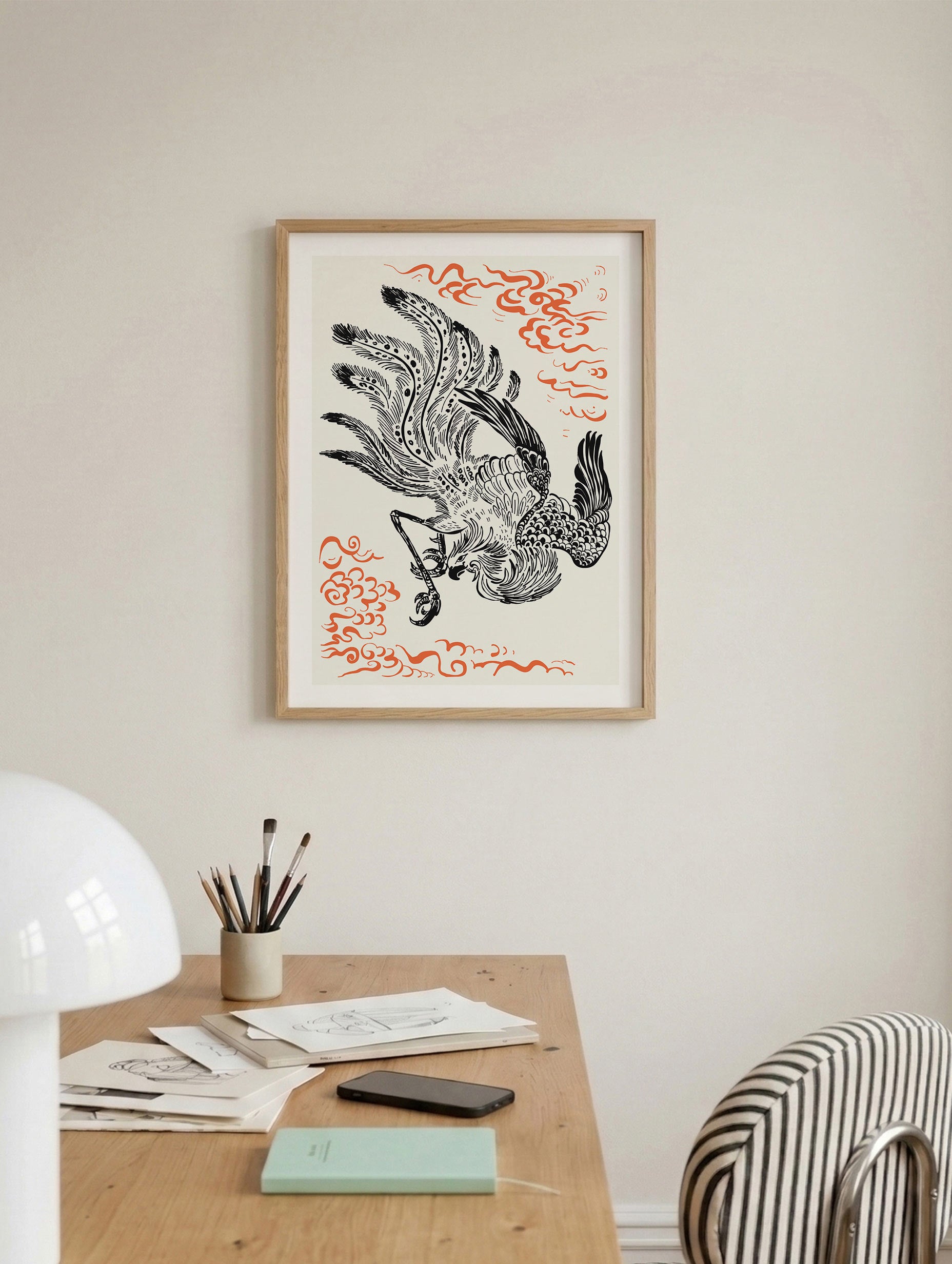 Japanese Phoenix Poster Mockup