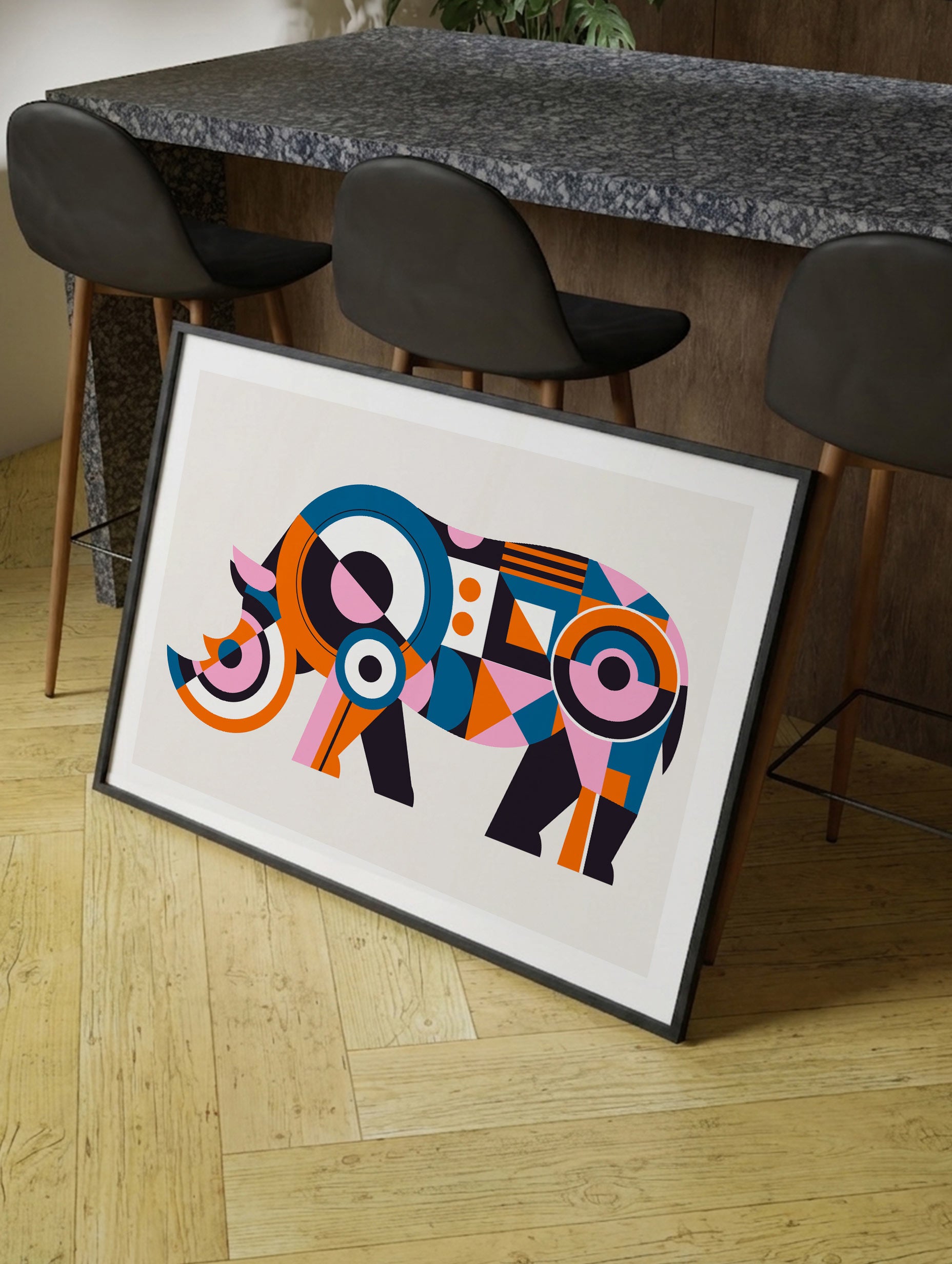 Abstrakt noshörningposter