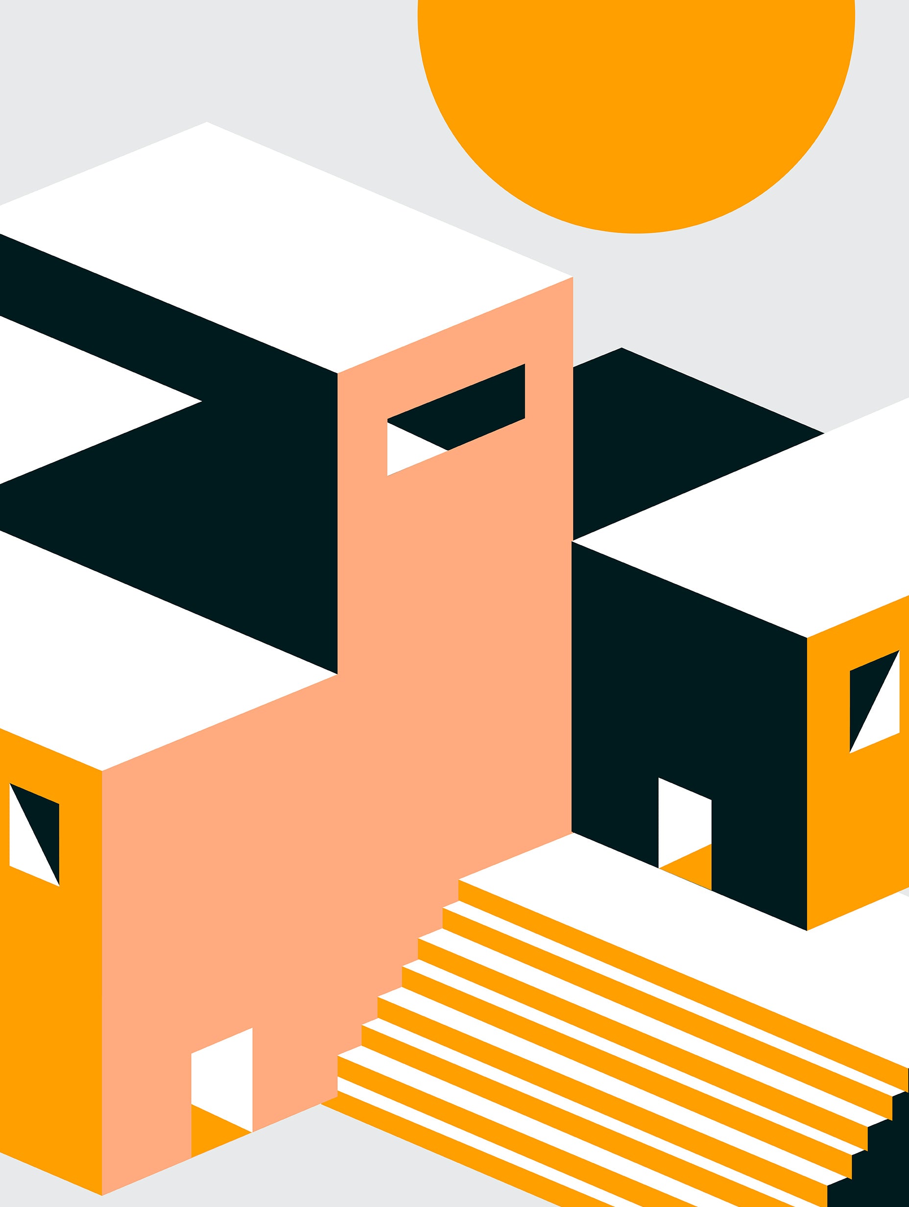 Modern trappgeometri-poster