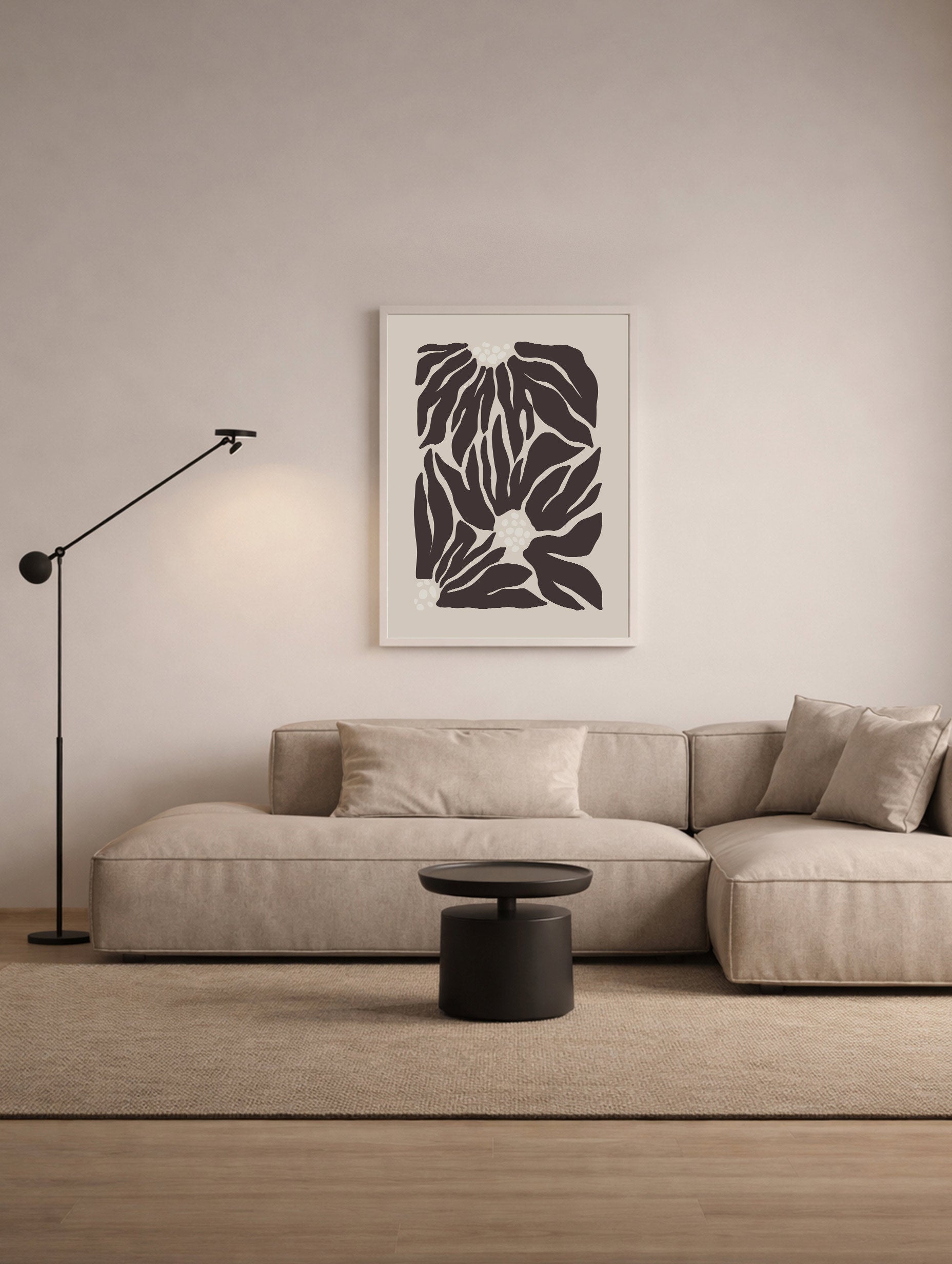 Bold Leaf Forms Poster Mockup