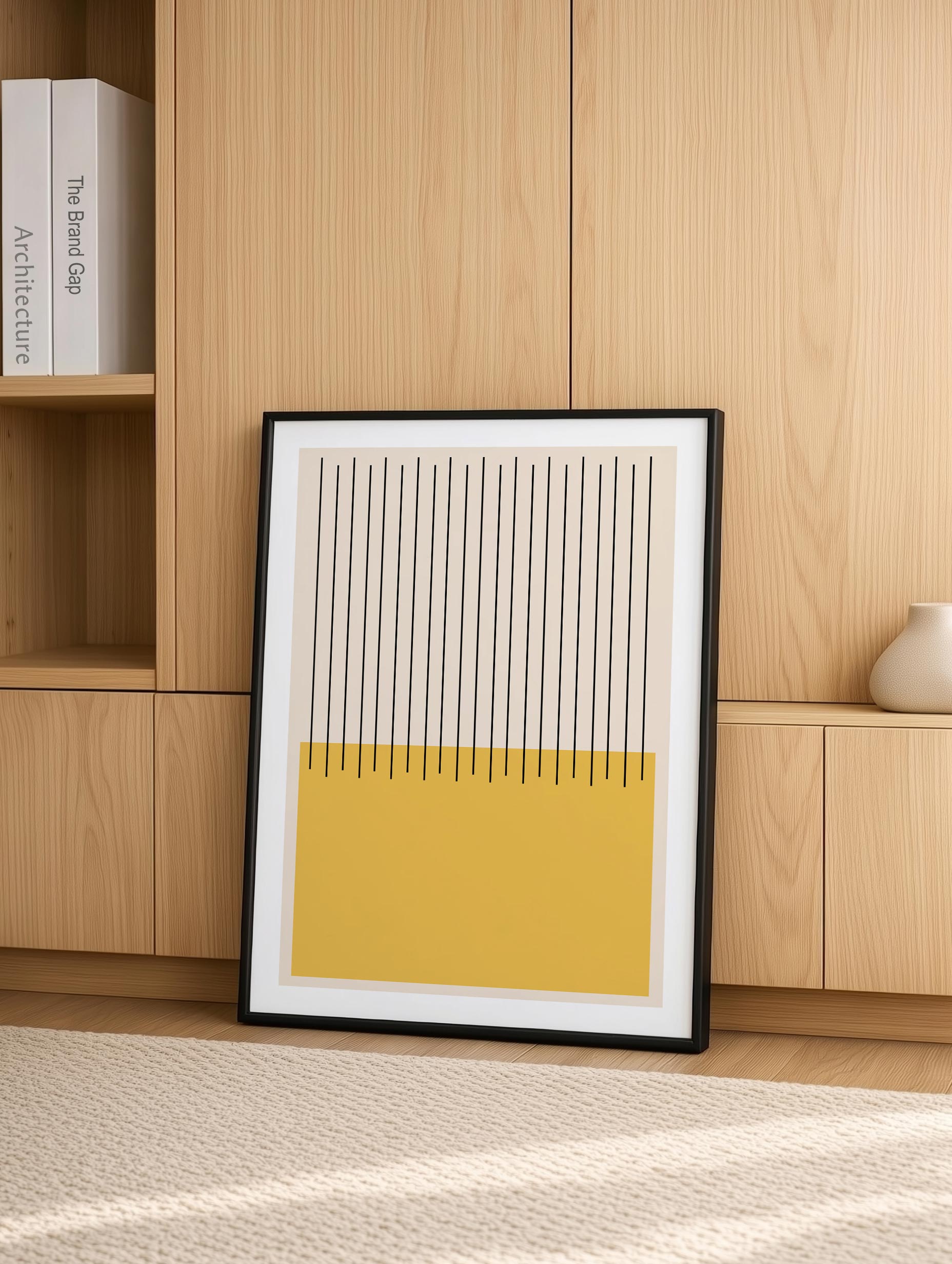 Senapsfärgad linjeposter