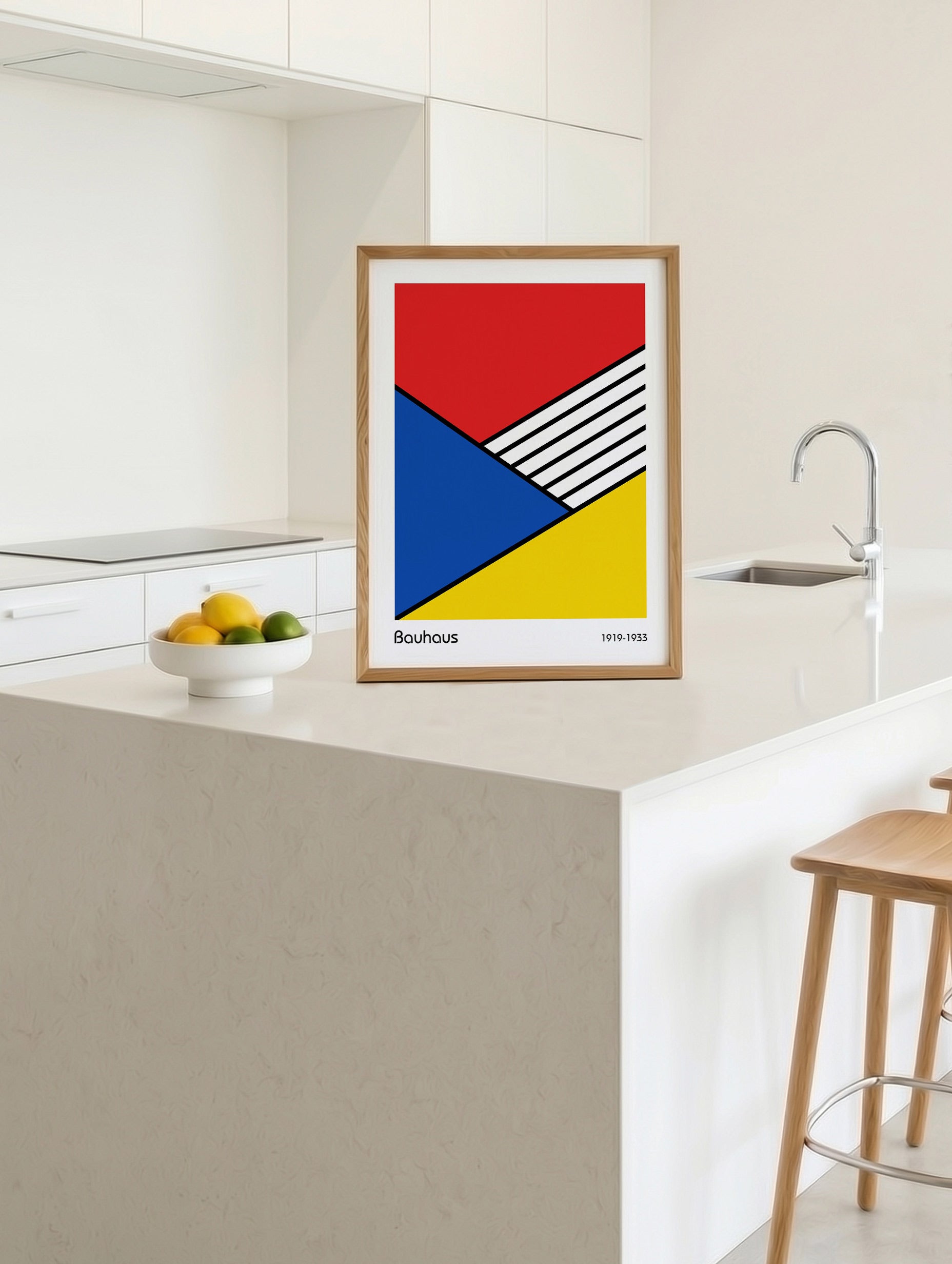 Bauhaus-affisch med diagonal harmoni