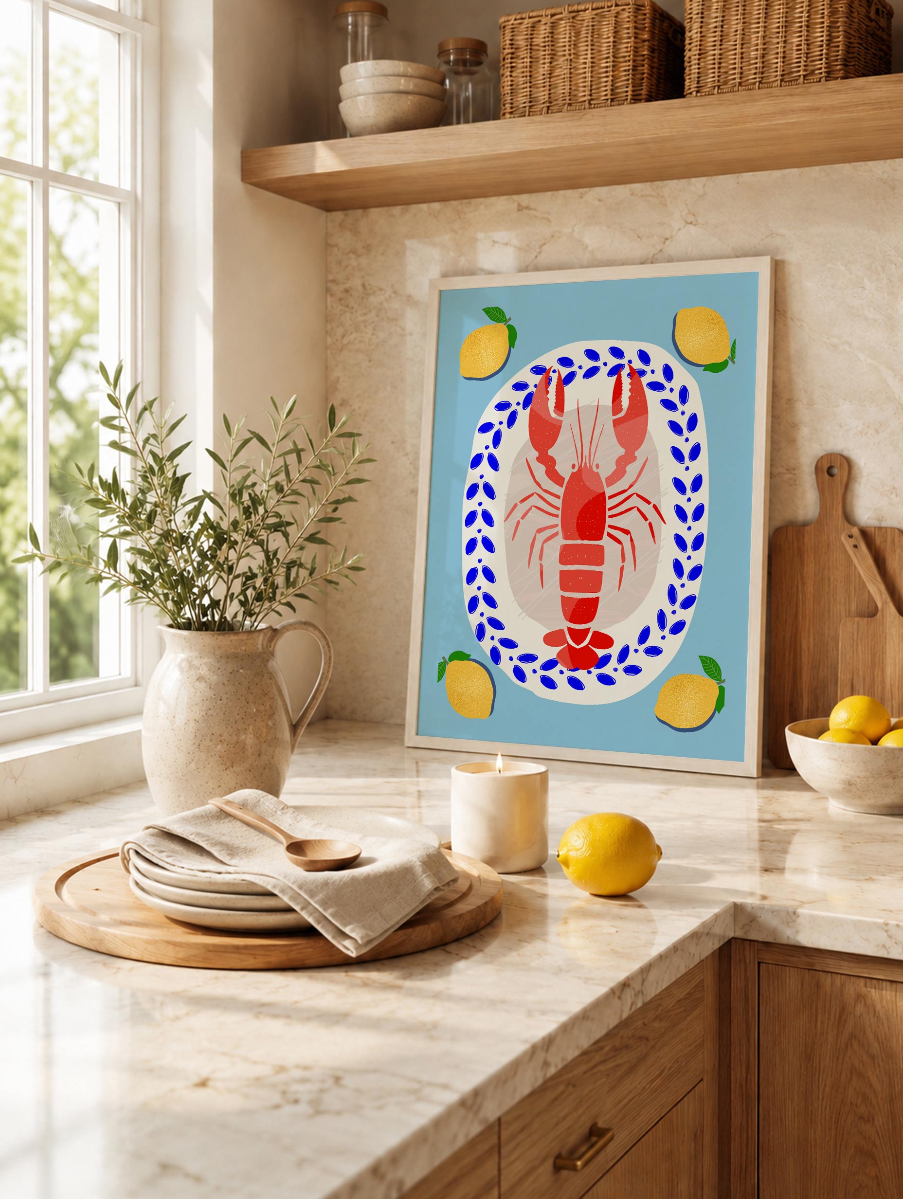 Mediterranean Lobster Poster Mockup