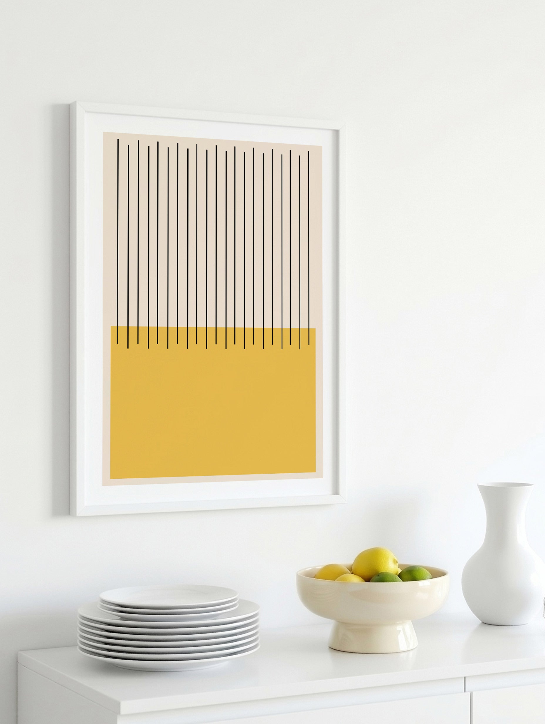 Senapsfärgad linjeposter