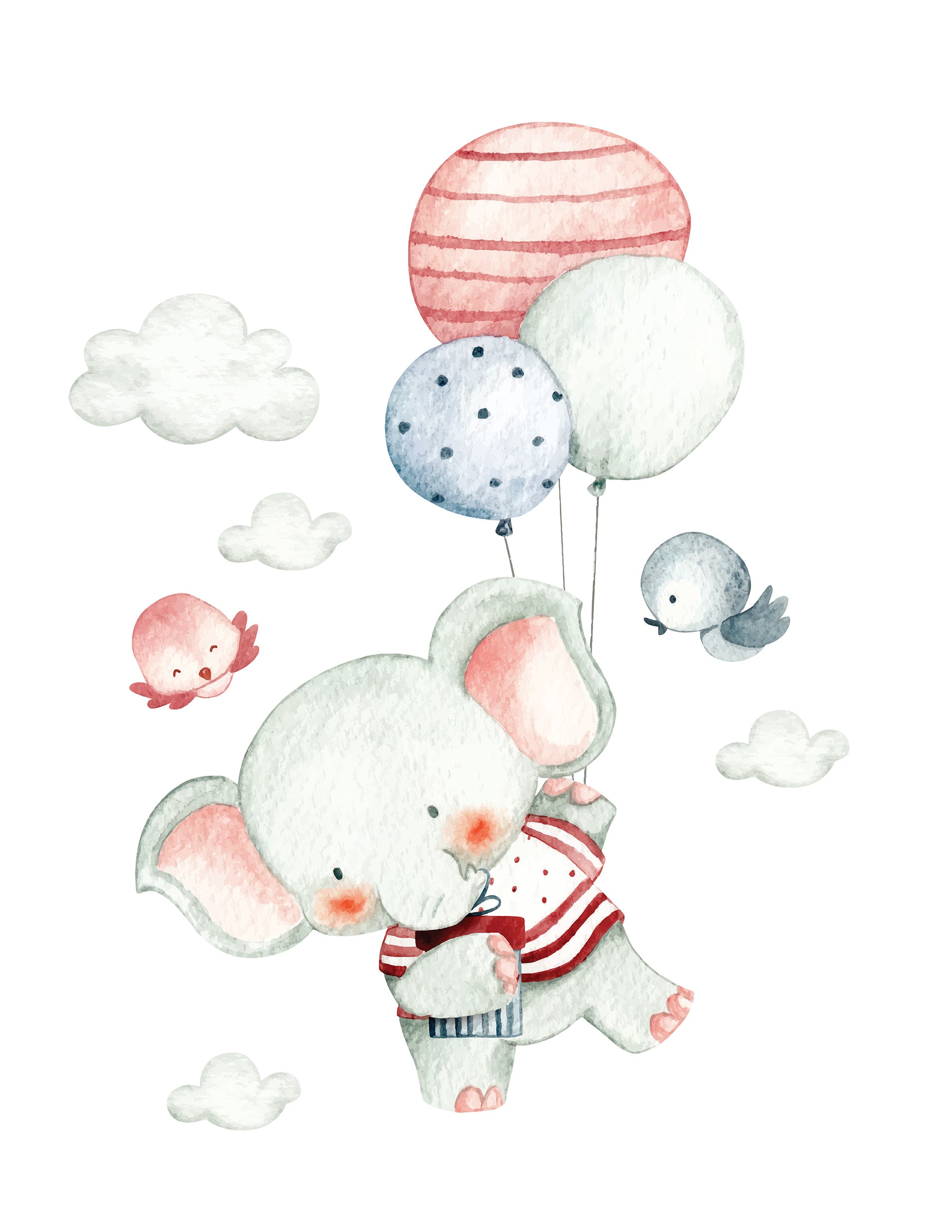 Little Elephant Balloon Poster